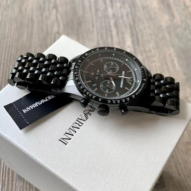 Emporio Armani Sportivo Chronograph Black Dial Men's Watch | AR5989